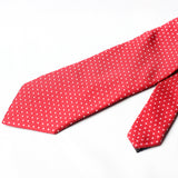 Red With White Dotted Printed Tie - YNG Empire