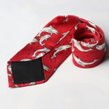 Red With Dolphin Printed Tie - YNG Empire