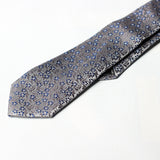 Gray With Flower Printed Tie - YNG Empire