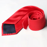 Red With Self Line Printed Tie - YNG Empire