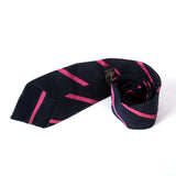 Neavy Blue With Pink Line Tie - YNG Empire