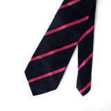 Neavy Blue With Pink Line Tie - YNG Empire