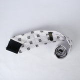 White With Black Box Printed Tie - YNG Empire