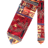 Red With Cat Printed Silk Tie - YNG Empire