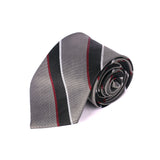 Gray With Black Stripe Tie - YNG Empire