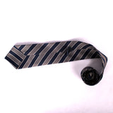 Gray With Blue Stripe Tie - YNG Empire