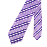 Purple With White Stripe Tie - YNG Empire