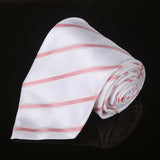 White With Pink Lines Tie