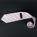 White With Pink Lines Tie - YNG Empire