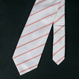 White With Pink Lines Tie - YNG Empire