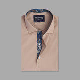 Fawn Formal Shirt For Men with Floral Detailing's - YNG Empire