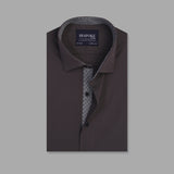 Dark Grey Formal Shirt For Men with Printed Detailing's - YNG Empire