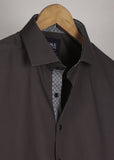 Dark Grey Formal Shirt For Men with Printed Detailing's - YNG Empire