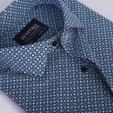 Sky Blue Printed Casual Shirt For Men