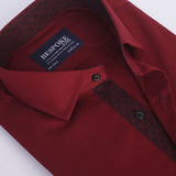 Maroon Self Printed Formal Shirt For Men 15.5