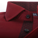 Maroon Self Printed Formal Shirt For Men 15.5