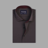 Dark Gray Formal Shirt With Collar Detailing For Men - YNG Empire