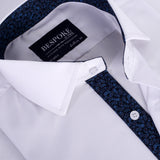 White Formal Shirt With Collar Detailing For Men - YNG Empire