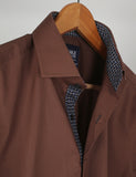 Brown Formal Shirt With Collar Detailing For Men (15 collar)