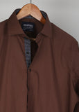 Brown Formal Shirt With Collar Detailing For Men (15 collar) - YNG Empire