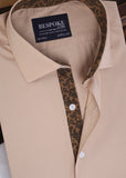 Fawn Formal Shirt With Collar Detailing For Men - YNG Empire