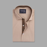 Fawn Formal Shirt With Collar Detailing For Men - YNG Empire