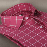 BLUSH PINK CHECKERED PREMIUM FORMAL SHIRT - YNG Empire