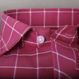 BLUSH PINK CHECKERED PREMIUM FORMAL SHIRT - YNG Empire