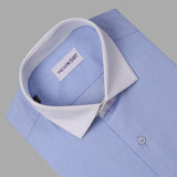 Purple With White Collar Formal Shirt For Men - YNG Empire