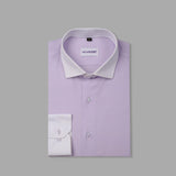 Purple With White Collar Formal Shirt For Men - YNG Empire