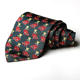 Black Teddy Bear Printed Silk Casual Tie - YNG Empire