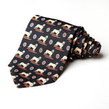 Black With Dog Printed Casual Tie - YNG Empire