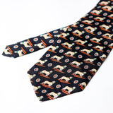 Black With Dog Printed Casual Tie - YNG Empire