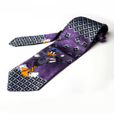 Purple Daffy Duck Printed Silk Casual Tie - YNG Empire