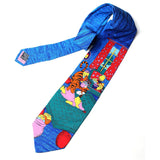 Blue Winnie The Pooh Printed Silk Casual Tie - YNG Empire