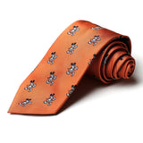 Orange Mickey Mouse Printed Silk Casual Tie