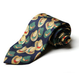 Dark Blue With Hat Printed Casual Tie - YNG Empire