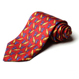 Red With Cheeta Printed Casual Tie