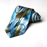 Multi Color With Curl Lines Printed Casual Tie - YNG Empire