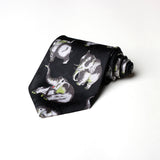 Black With Elephant Printed Casual Tie - YNG Empire