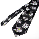 Black With Elephant Printed Casual Tie - YNG Empire