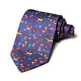 Blue With Animal Printed Casual Tie - YNG Empire