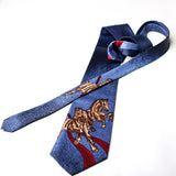 Blue With Horse Printed Casual Tie - YNG Empire