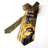 Yellow & Black Printed Casual Tie - YNG Empire