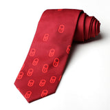 Red With Self Printed Casual Tie