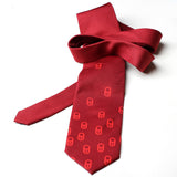 Red With Self Printed Casual Tie - YNG Empire