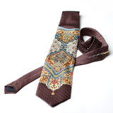 Brown With Self Design Casual Tie - YNG Empire