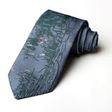 Sea Green With Tree Design Casual Tie