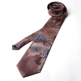 Brown With Flower Printed Tie - YNG Empire