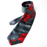 Sea Green & Red With Flower Printed Tie - YNG Empire